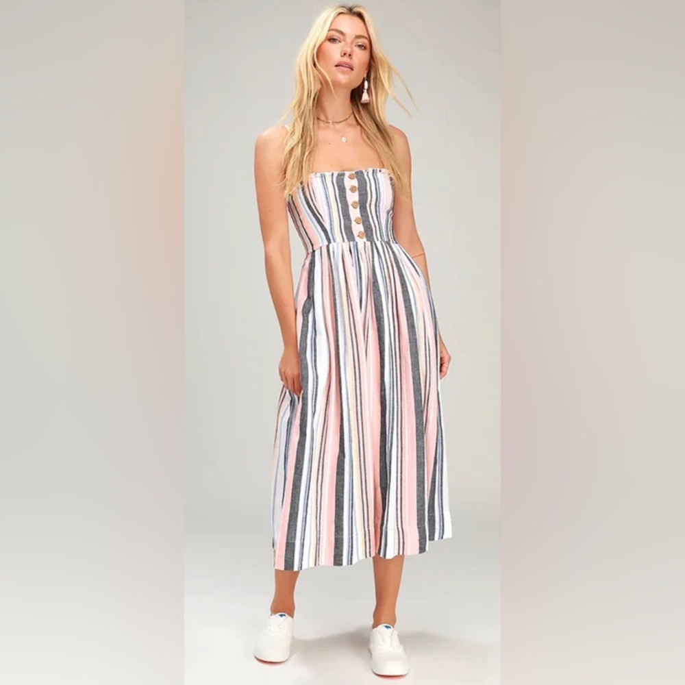 Free People Lilah striped midi dress (XS)